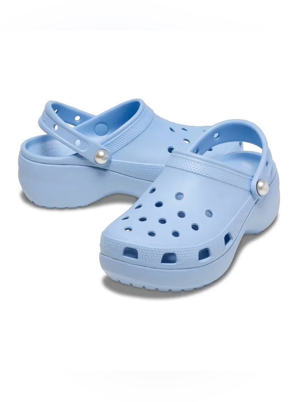 CROCS Classic Platform Clogs in Light Blue